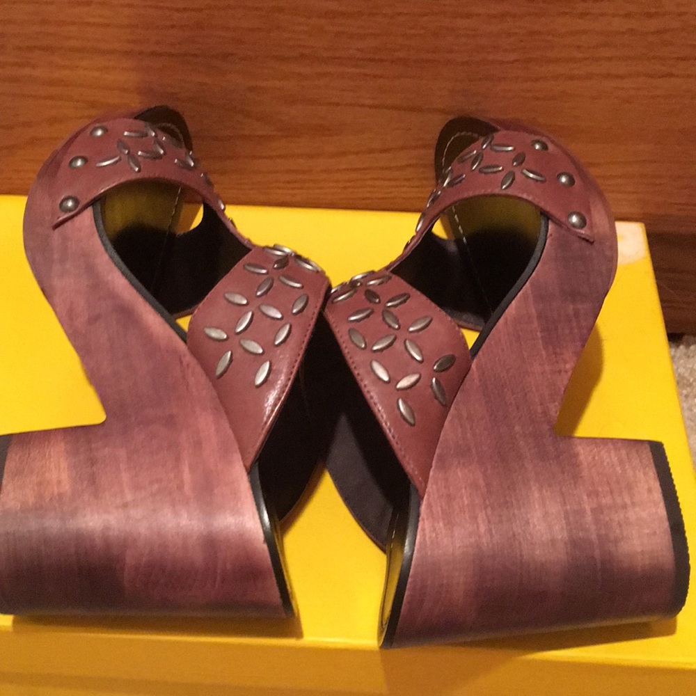 NIB BIVIEL CHOCOLATE 36 6 SHOES SANDALS CUTE HEELS - Picture 4 of 9